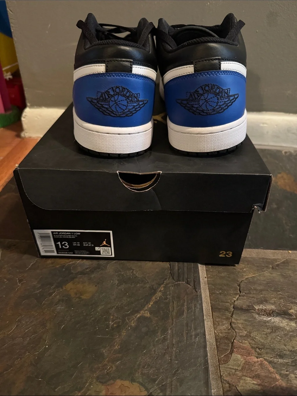 Lightly worn Men’s Nike Air Jordan 1 - Black/Blue/White